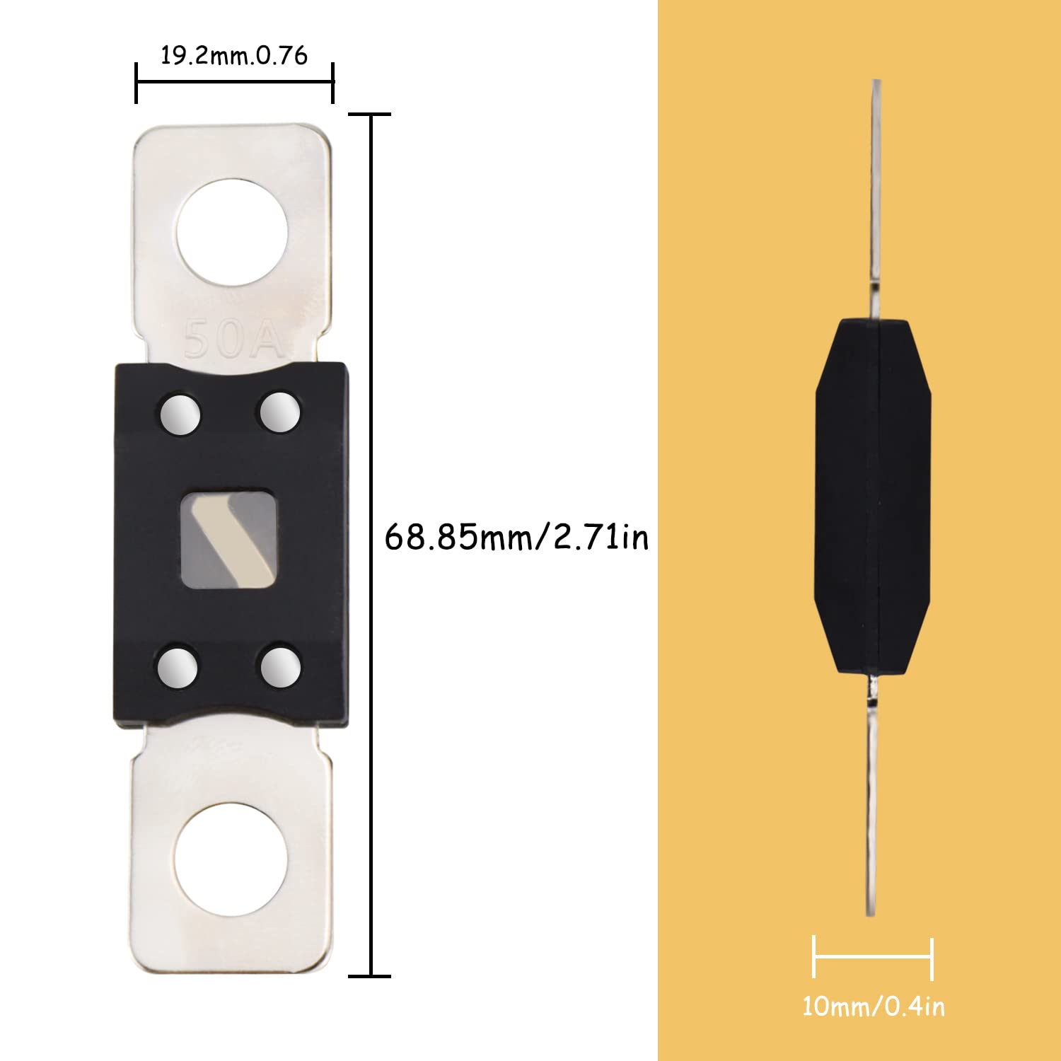 Lot 3 Fusibles à Vis Mega 200A 48V DC - Protection Haute Intensité Véhicules