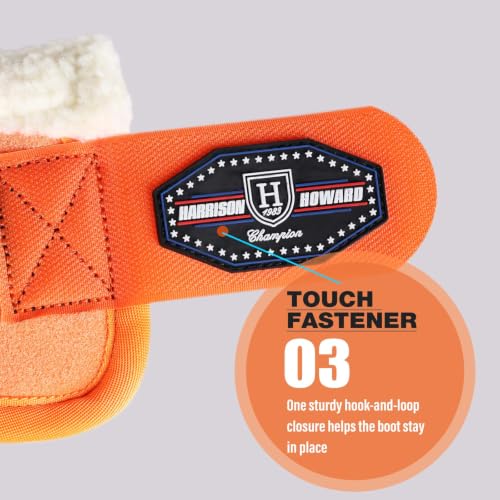 Image of Harrison Howard Essential Bell Boots Shock Absorption with Fleece Trim Non-Rotating Reinforcement