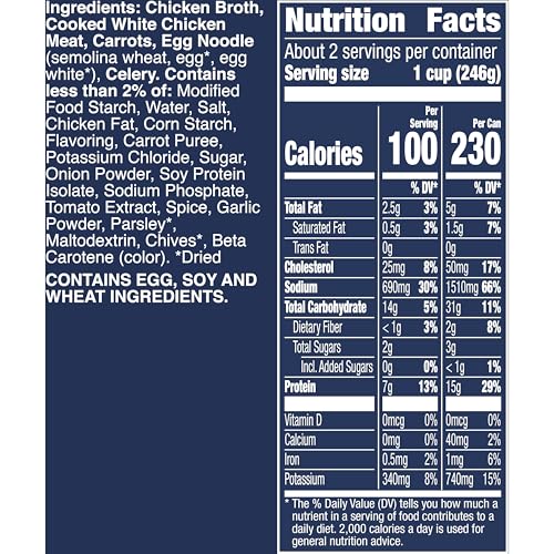 Image of Progresso Rich & Hearty Chicken & Homestyle Noodles Canned Soup, 19 oz | White meat chicken, egg noodles, carrots & celery, No artificial flavors, No colors from artificial sources