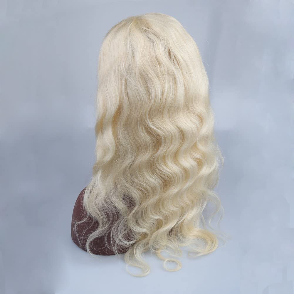#613 Full lace wig 14” 613 Blonde Body Wave Human Hair Lace Front Wigs 180% Density  main image 2