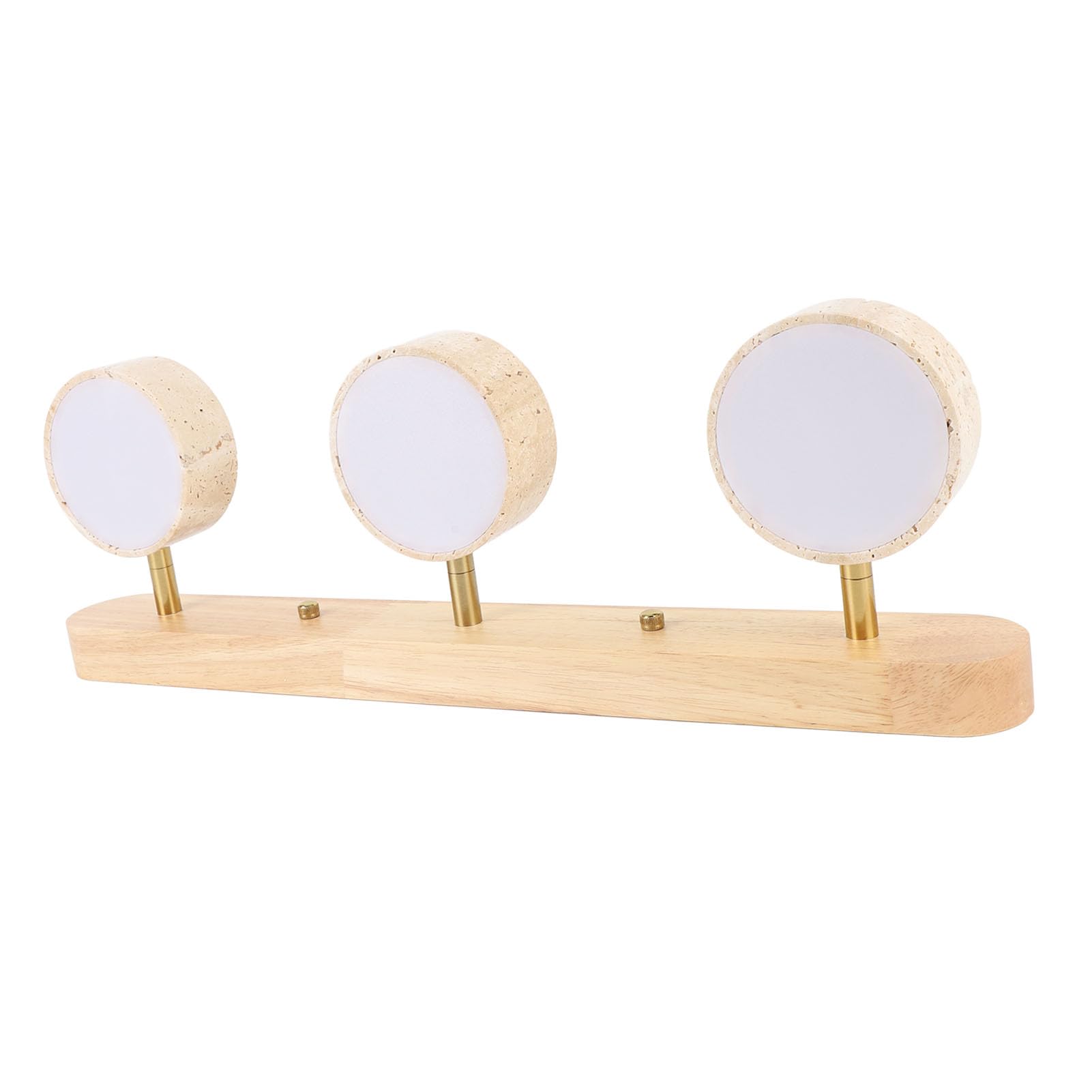 FTVOGUE Luz de Tocador de 3 Luces con Marco de Madera de Roble Macizo y Paneles de PC, Brillo Cálido para Baño, Sala de Maquillaje, Pasillo, Cocina, Vestidor