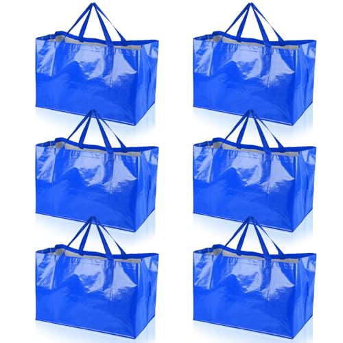 Sacs d'épicerie réutilisables Shappy lot de 6 grands cabas tissés colorés avec poignées