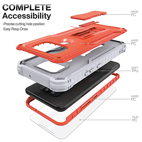 FITO AT&T Maestro Max Phone Case, Cricket Ovation 2 Phone Case, Dual Layer Shockproof Heavy Duty Case with Screen Protector, Built-in Kickstand (Orange) - Thumbnail 4