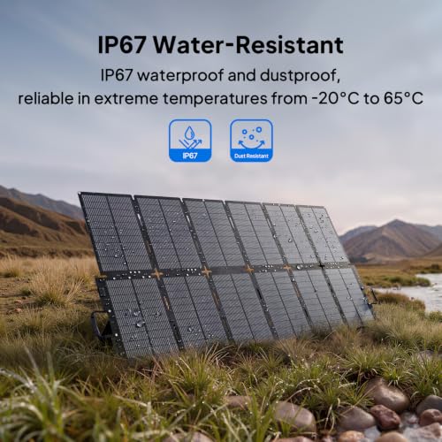 Image of BLUETTI 500W Portable Solar Panel, 25% High Efficiency, IP67 Waterproof | for Power Station Elite 300 /Elite 400 /Apex 300 with Adjustable Kickstand, Foldable Solar Power Backup for RV, Outdoor Camping