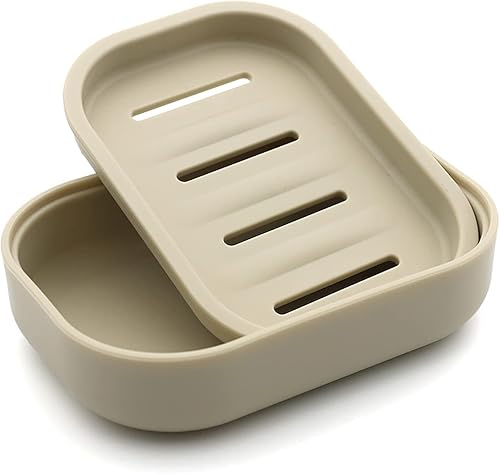 Jabonera de plástico, contenedor, mantiene el jabón seco, fácil limpieza, drenaje, caqui