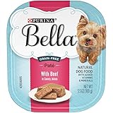Purina Bella 050000004881 Grain Free Natural Small Breed Pate Wet Dog Food, With Beef in Savory Juices - (12) 3.5 oz. Trays