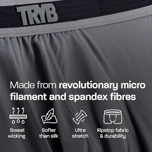 Image of TRYB Sports Underwear for Men | Stretchable Active-H Trunk Semi Compression Shorts | Trunks for Running & Gym Workout | Quick Dry, Breathable & Anti Chafing | Sports Innerwear Boxers