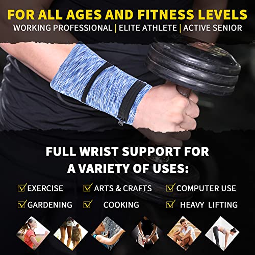 bbfly Wrist Bag, Sports Wrist Bag with Zip for Jogging Walking, Running, Walking, Biking, Yoga etc. (Red, Blue and Black L) - Image 3