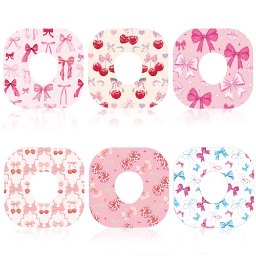 Geiserailie 36 Pcs Adhesive Patches Compatible with Dexcom G7 Waterproof CGM Bow Over Patches with Hole Cute Bow Sensor Covers Compatible with Dexcom G7 Sweatproof Breathable CGM Stickers