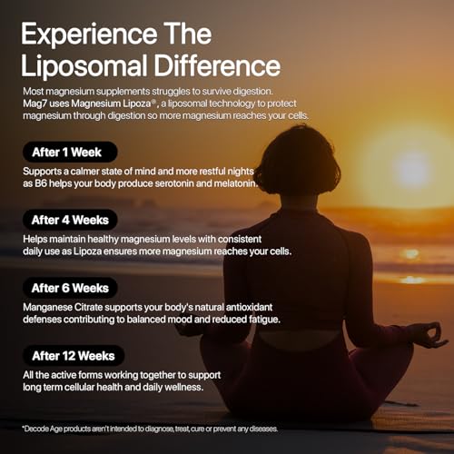 Image of Decode Age Mag7 | Magnesium Glycinate with Citrate & Malate | Chelated for High Absorption | Magnesium Complex Supplement - Supports Sleep, Mood, Muscle Recovery & Bone Health | 60 Capsules