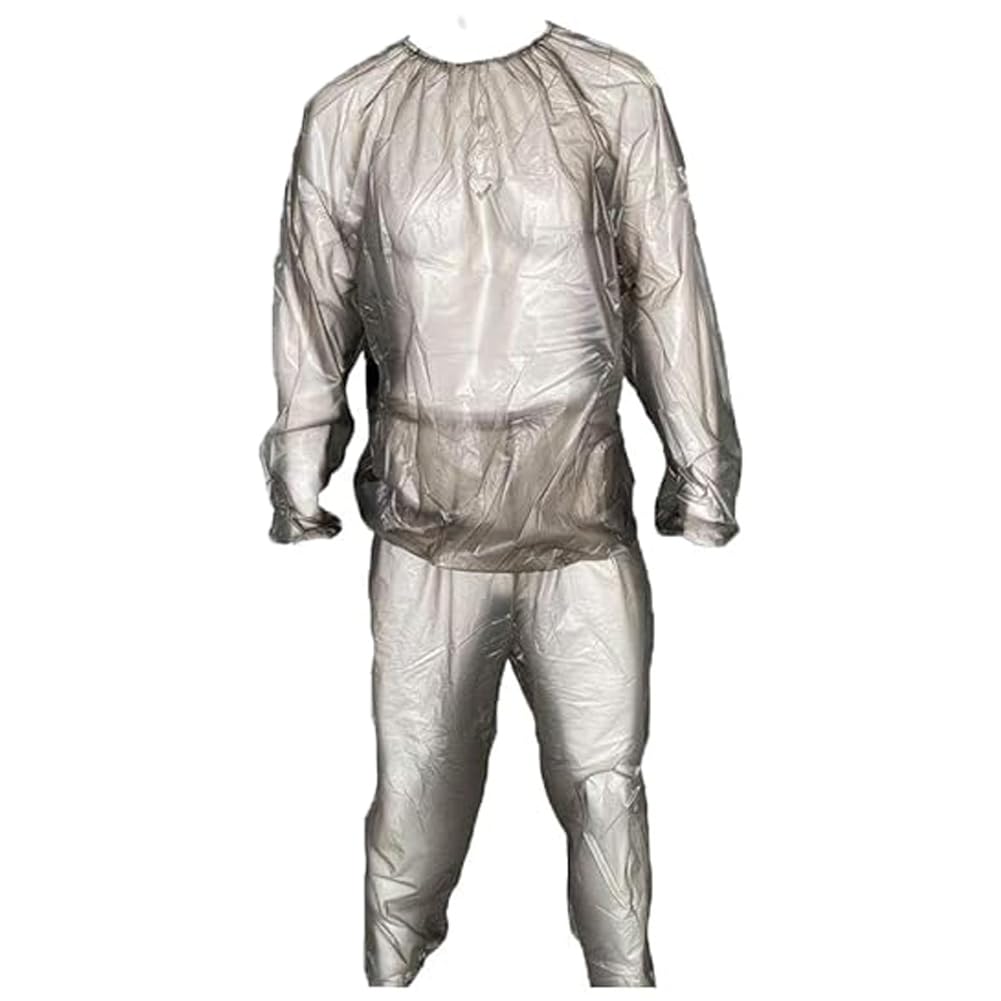 Heavy Duty Sauna Suits for Women Men Weight Loss Exercise 2 Piece Transparent Sweat Suit