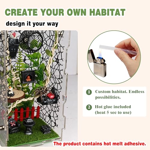 Image of Jumping Spider Enclosure Kit 22pcs Terrarium with Decor