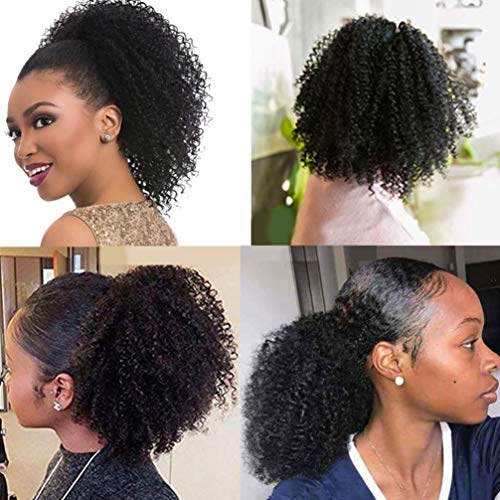 Minkissy Afro Puff Rabo de Cavalo Rabo de Cavalo Cabelo Sintético Encaracolado Rabo de Cavalo Afro-A