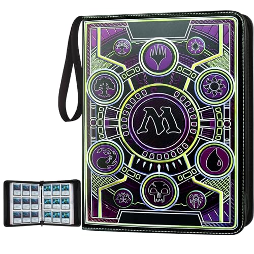 Image of 9 Pocket Card Binder,Trading Card Binder Premium 720 Double PU Card Collection Binder with Sleeves,Card Folder for MTG, TCG, Sports Cards, (Purple)