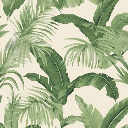 Laatse Green Leaf Tropical Palm Tree Wallpaper Peel and Stick 17.5x393