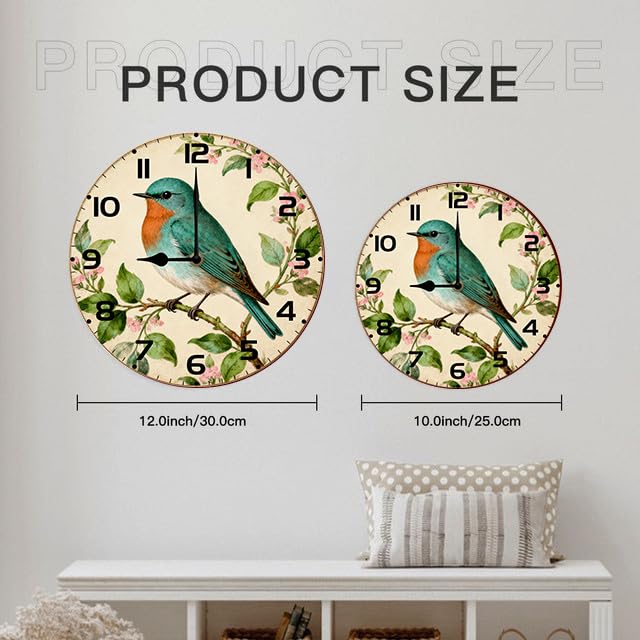 Reloj de pared rústico vintage madera oso y ciervo 10 in miniatura 2
