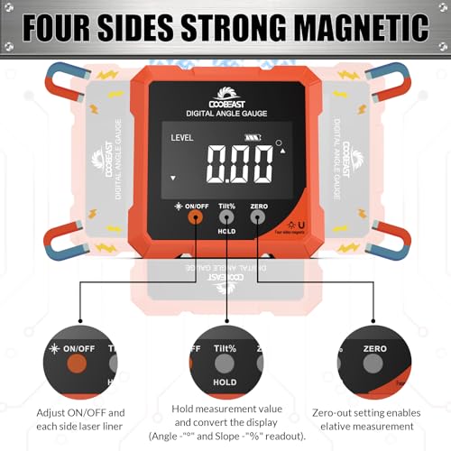 Coobeast 5341 Digital Angle Finder Magnetic thumb #2