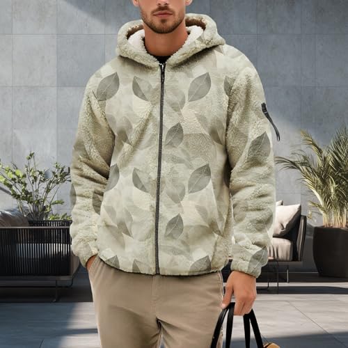 Mens Floral Print Hoodie Nature Leaf Graphic Sweatshirt Fall Long Sleeve Hooded Top Fashion Full Zip Flannel Jacket3