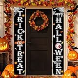 JENFALL Halloween Decorations Outdoor TRICK OR TREAT Happy HALLOWEEN Banner Porch Sign...