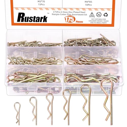 Goupilles fendues zinguées en assortiment de 175 pièces avec 6 tailles pour fixation de verrouillage