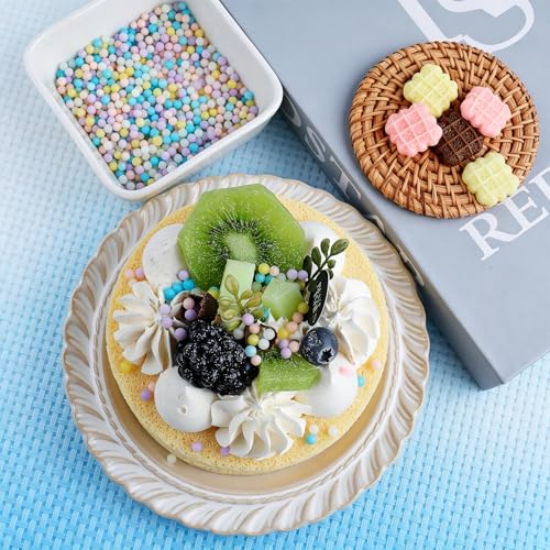 Image of Pastel Sprinkles for Cake Decorating, 7.8oz Macaron Pearl Sprinkles 4 Sizes Mix for Cake Cupcake Cookie Baking Donuts Ice Cream Toppings