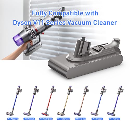NASTIMA 25,2V 3900mAh Li-ion Akku, Li-ion Ersatzakku für Dyson V11 V15 Click-in, Dyson V11 Animal, V11 Complete Extra, V11 Fluffy Extra, V15, SV15, SV18, 970425-01, 970938-01 Serie Staubsauger