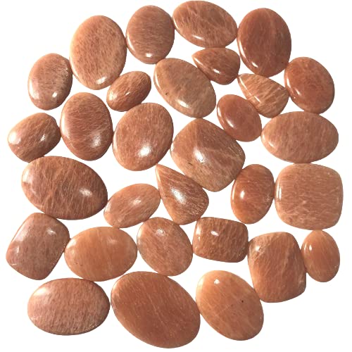 Gemkora 100 Carats Natural Orange Amazonite Gemstones Wholesale Cabochons Lot, Jewelry Making Loose Gemstone, Polished Gems, Diy, Wire Wrapping, Reiki, Wikka, Healing Crystals, Bulk Gemstone Deal #TOP6