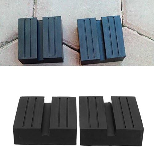 RUNMIND Black 2Pcs Universal Car Slotted Frame Rail Floor Jack Guard Adapter Lift Rubber Pads Hot Sale (Square)