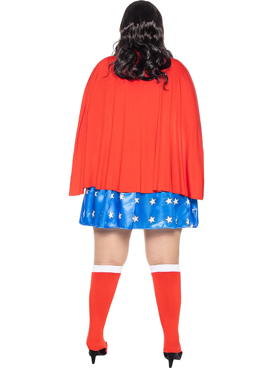 Funidelia | Disfraz de Wonder Woman sexy para mujer Mujer Maravilla, Superhéroes, DC Comics - Disfraz para adultos y divertidos accesorios para Fiestas, Carnaval y Halloween - Talla XL - Rojo