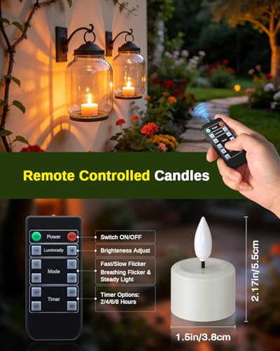 Image of SoulBay Waterproof Rechargeable LED Tea Lights with Magnetic Base, 6 Pack