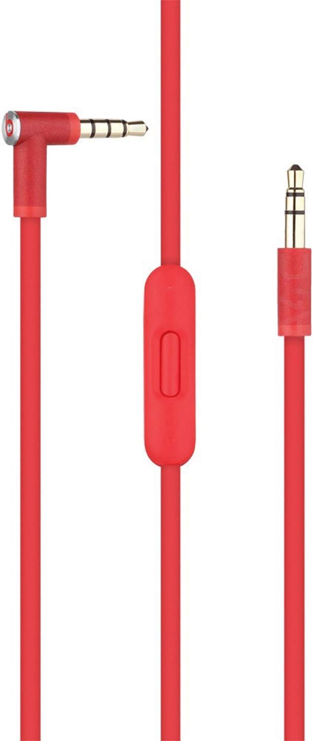 Solo 3 Headphone 3.5mm to 3.5mm Audio Cable Cord line with Upgraded Microphone Compatible with Beats by Dre Headphone Solo/Studio/Pro/Detox/Mixr/Executive/Pill HD Sound Quality (Red)