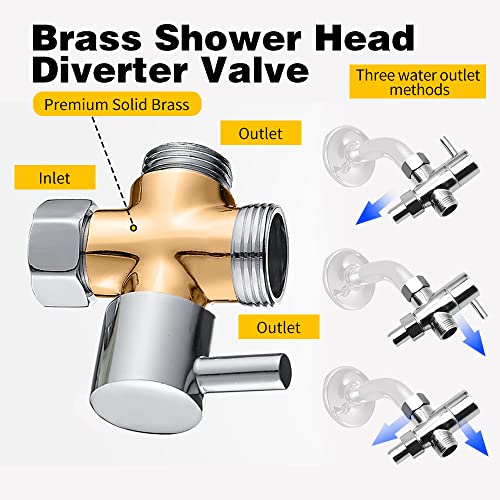 Dog Shower Attachment, Pet Shower Sprayer For Pet Bathing And Dog Washing, Including Brass Shower Head Diverter Valve + Handheld Shower Head + Shower Hose + Holder, Sprayer Kit For Hair Washing #TOP3