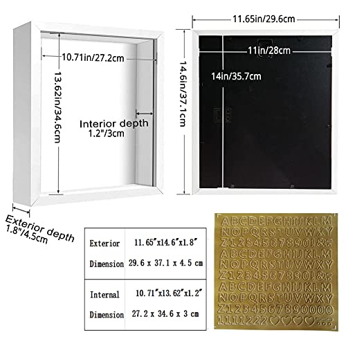 sunmeg 3D shadow Box Frame, 11x14 Deep Picture Frames Wooden Display Personalised Photo Frames Gifts for Crafts Anniversary - Image 2