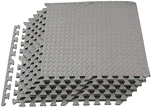 Puzzle Exercise Mat 24x24 Inch EVA Foam Floor Mats 0.4 Inch Interlocking Exercise Foam Floor Tiles Protective Flooring Foam Mats for Kids Exercise, Yoga, Workouts (Gray, 12 Pack)