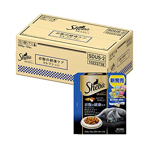 【旧品価格】シーバ (Sheba) キャットフード デュオプラス お腹の健康ケアセレクション 200グラム (x 12) (ケース販売)