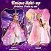 Fedio Princess Dress up for Girls,Unicorn Light up Princess Cape Set,Light up Princess Dress with Unicorn Toys for Girls 3-8 Halloween