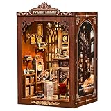 Book Nook Kit –DIY 3D-Holzpuzzle für Erwachsene, Jugendliche und Anfänger, Miniaturhaus-Set zur Bücherregal-Dekoration, Buchliebtes Geschenk für Familie, Freunde und Buchliebhaber (Bibliothek)
