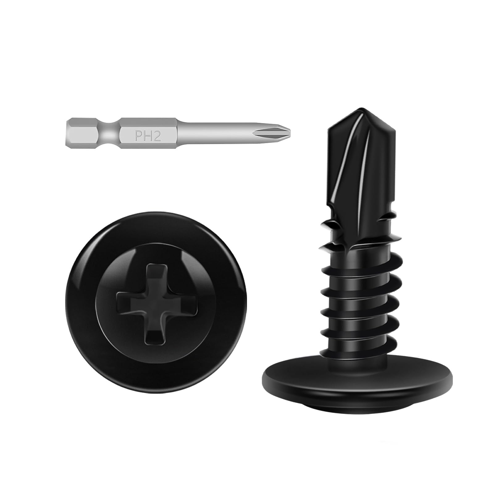 White Self-Tapping Screws - 100 Pack #8 -15