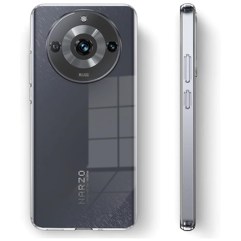 Image of Case Creation New Realme 12 Pro Premium Imported 0.3mm Crystal Clear Totu Silicone Transparent Flexible Soft Corner Protection with TPU Slim Back Case Color Cover for Oppo Realme 12 Pro
