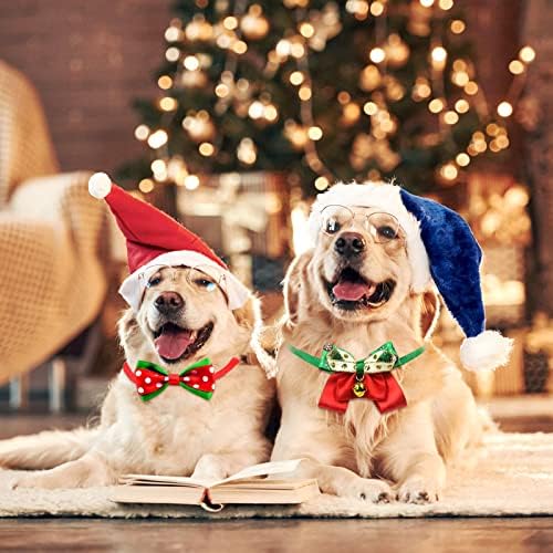 5PCS Christmas Bow Tie Adjustable Pet Cat Dog Collar Xmas Small Pet Bow Tie Neckties for Cats and Small Dog