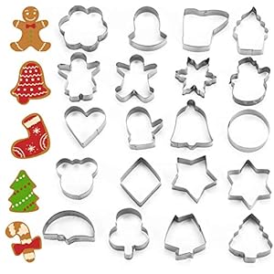 20er Ausstechform Set – für Backen Weihnachten & XMAS – Steckform & Keksausstecher & Plätzchenausstecher & Ausstecher