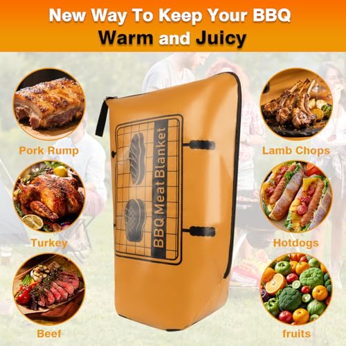 Image of BBQ Blanket for Resting Meat 20 Inch, Reusable Insulated Bag for Picnic Camping, Fits Large Brisket,Turkey, Ideal Gift for Men Dad Grill Masters BBQ Lovers Anniversary Birthday
