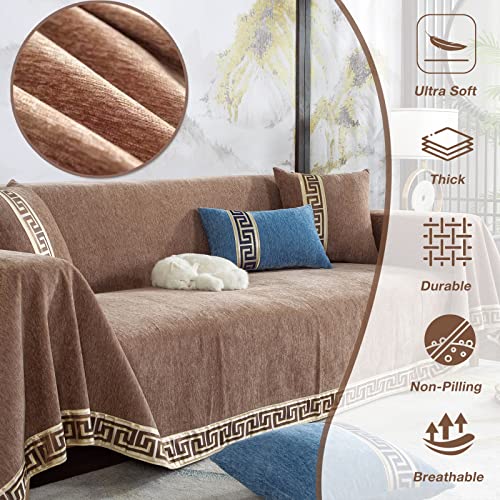 Sectional Couch Covers For 3 Cushion Couch Sofa Slipcovers,Pull Out Couch,L Shaped/Sofa Bed Couch,Futon/Chaise/Patio/Recliner/Rv/3 Seat Large Couch Cover For Moving Furniture Protector Throw Blanket #TOP2