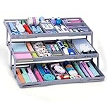 BELLE VOUS Expandable Drawer Organiser - 3-Tier Smart Drawer Organiser for Makeup & Jewellery - Vanity Drawer Tidy Organiser with Multi Level Storage