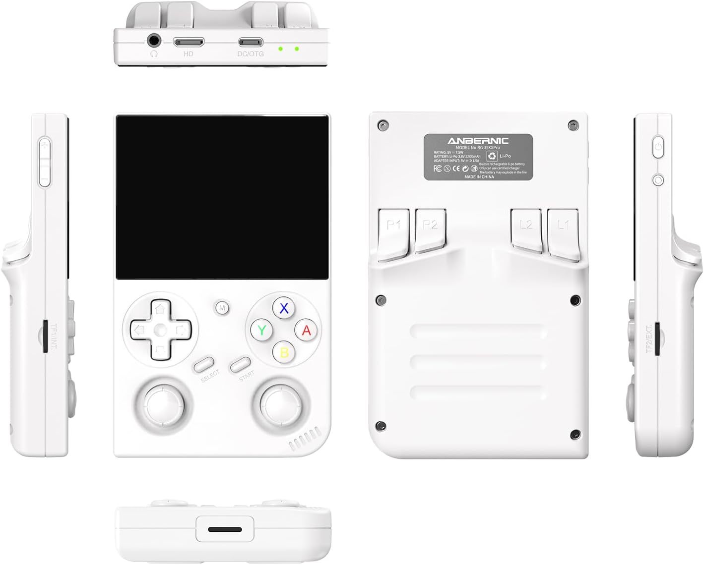 RG35XX Pro Retro Handheld Game Console, 3.5" IPS Screen Portable Video Game Console ,Built in 64G Card & 4435 Games, Linux System Support WiFi Bluetooth (White,64g)