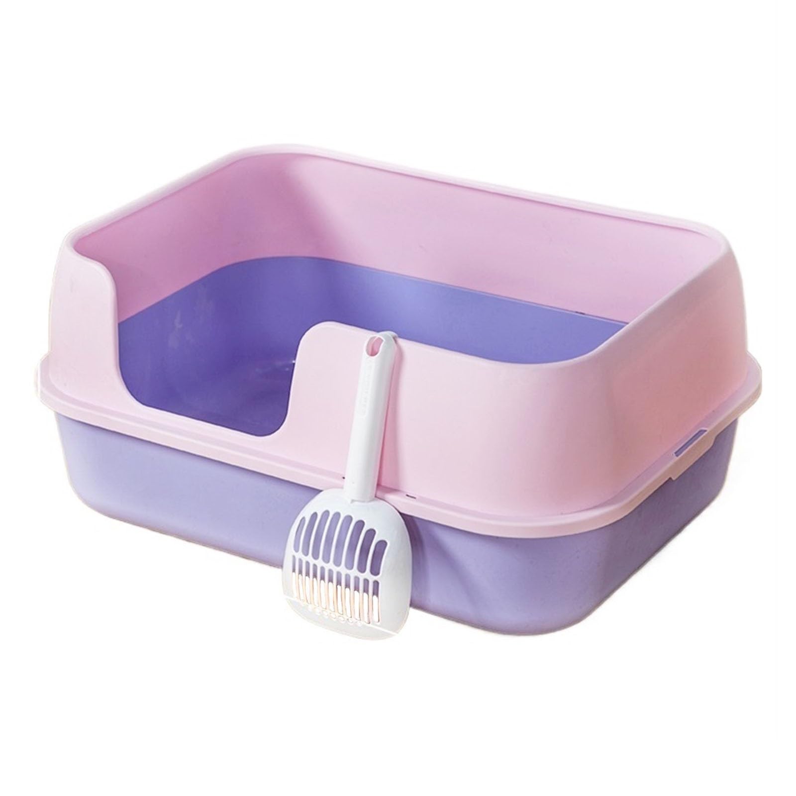 Katzentoilette, halbgeschlossene Katzentoilette, hochseitige Katzentoilette für große Katzen, halbgeschlossenes abnehmbares Katzenreinigungsbecken, Kätzchen-Toilette für Kleintiere/Kaninchen