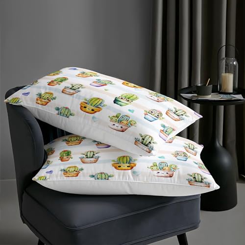Image of AILONEN Cute Cactus Comforter Set Twin Size, Funny Cartoon Style Succulent Plant Bedding Set for Kids Girls,Mexican Nature Hipster Humor Print Bed in a Bag,1 Quilt Set 2 Pillowcases,3 PCS