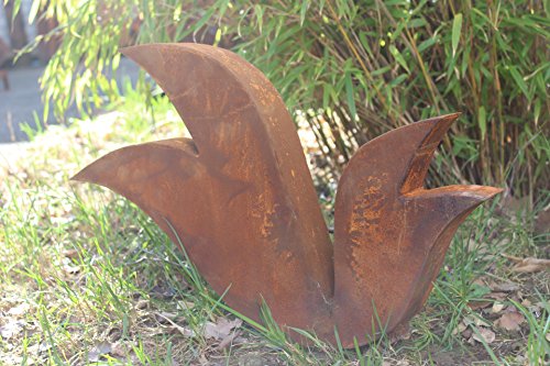 Zen ON patine Jardin Rouille Jardin Sculpture en métal Jardin figure chance Symbole Décoration de jardin 40 * b43.5 * 5 cm 101770 Pompe – 1