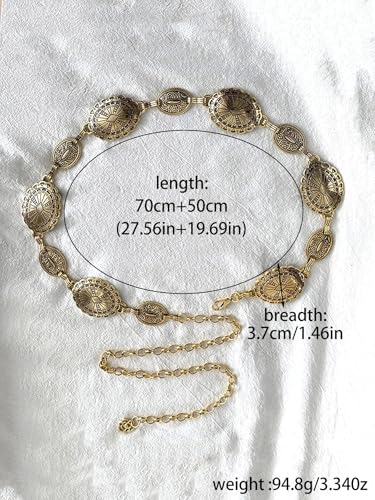 Set of Waist Chain Accessories for Women's Bohemian Ethnic Style high-end Silver Metal Chain Belt with Skirt Belt 1 Piece2