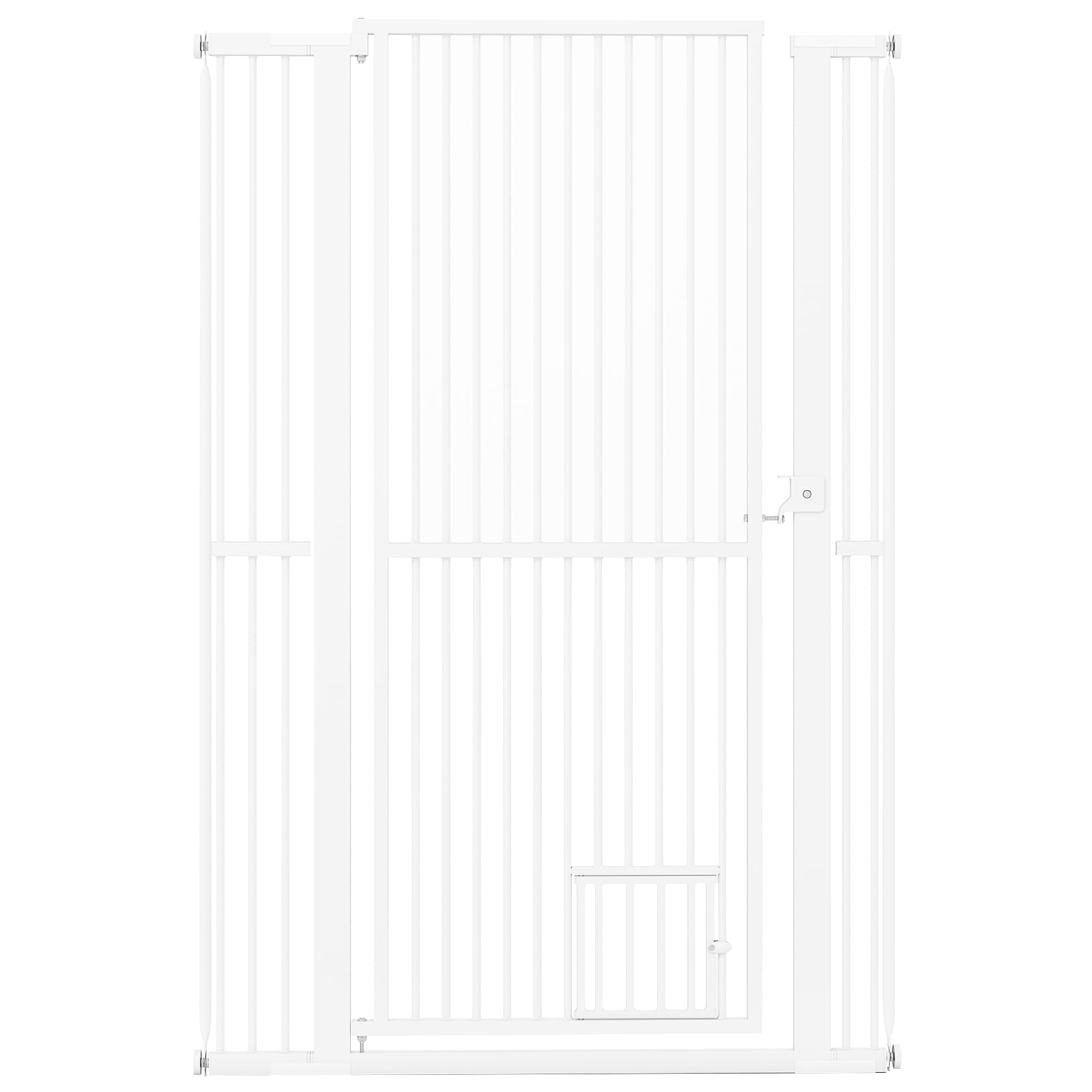 COSTWAY Porta per Animali Domestici Extra Alta, Cancello per Gatti in Metallo Pesante con Apertura da 77-104 cm, 2 Kit di Estensione, Porta Facilmente Percorribile (77-104 cm x 150 cm)